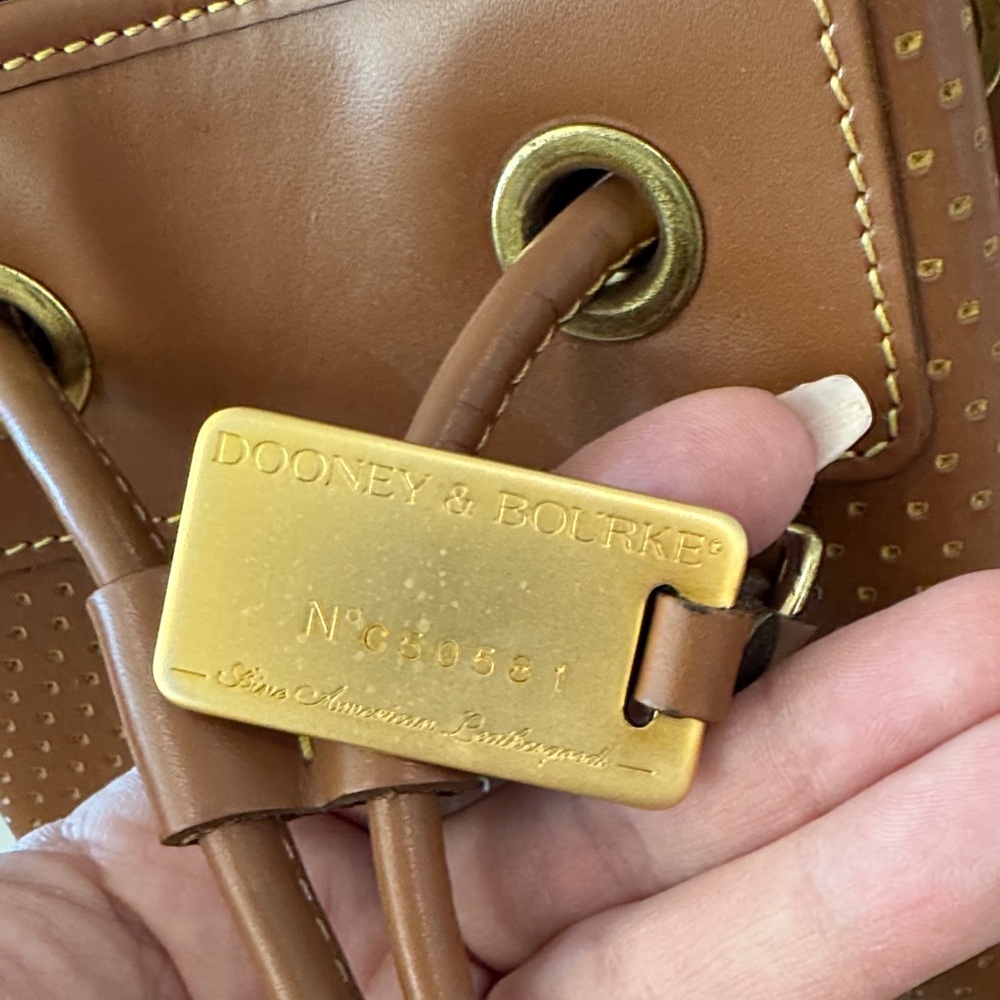 Dooney & Bourke Tan Leather Bucket Bag - Picture 2 of 9